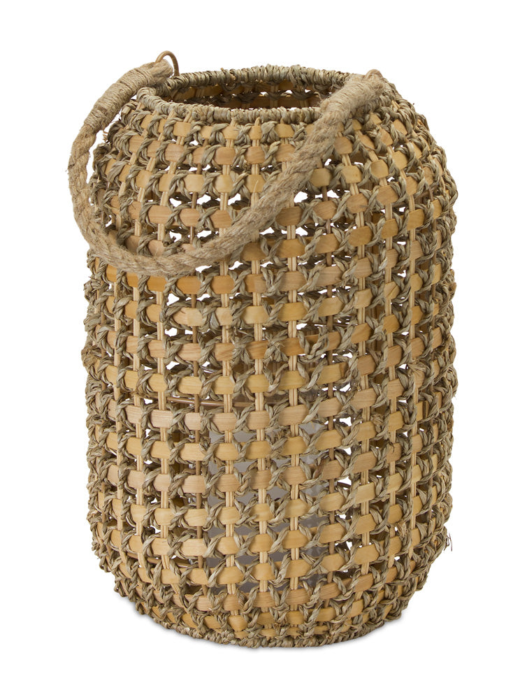 Candle Holder 13"H Wicker/Metal