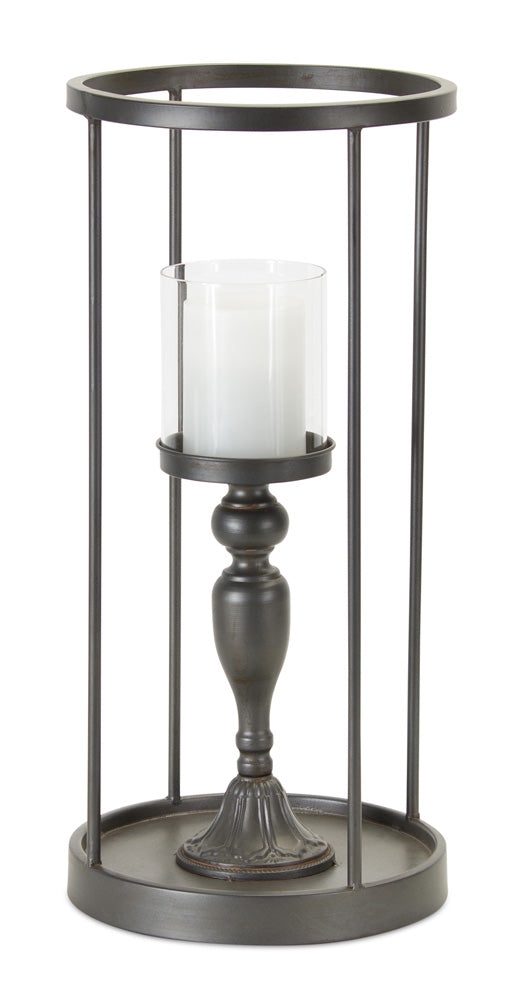 Candle Holder 9.25"W x 19.75"H Iron/Glass