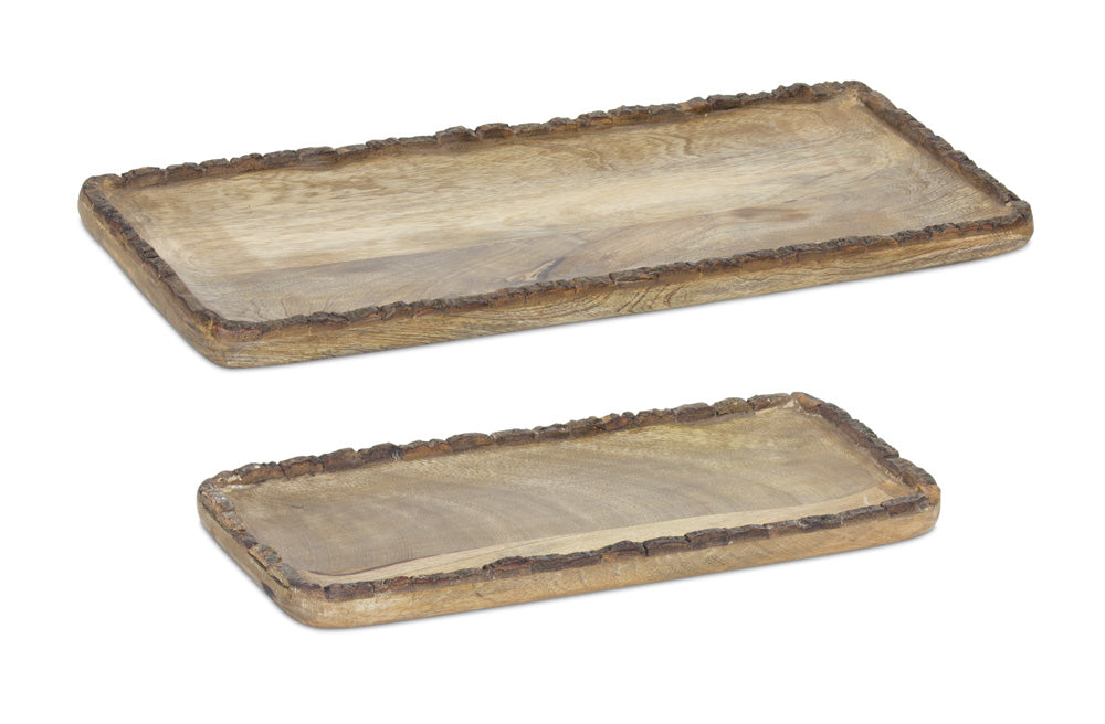 Tray (Set of 2) 14"L, 17.5"L Wood