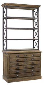 Drawer Cabinet/Shelving 43.5"L x 19.5"W x 84"H Wood/Metal