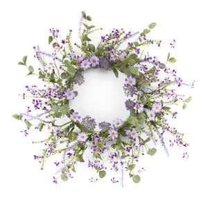 Mini Floral Wreath 18"D Polyester/Plastic