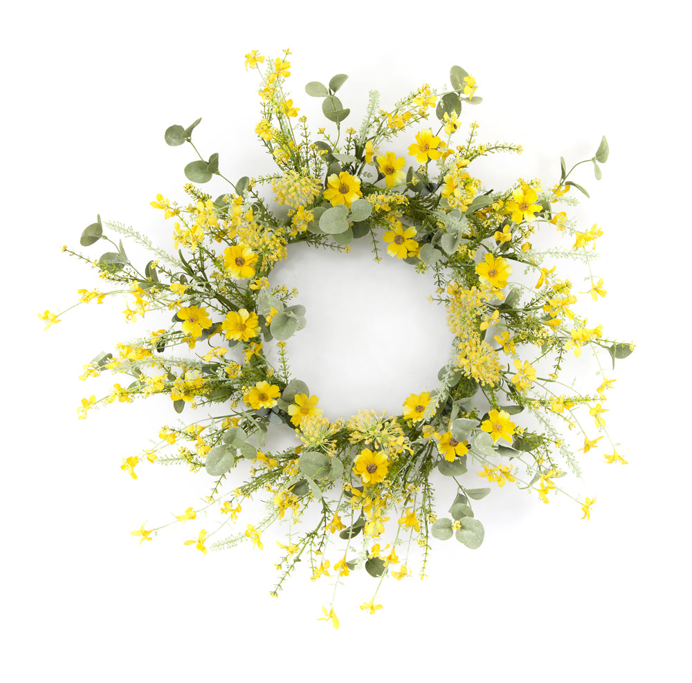 Mini Floral Wreath 20"D Polyester/Plastic