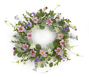 Mixed Floral Wreath 18"D Polyester/Plastic