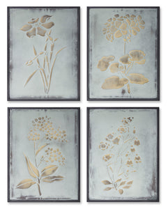 Framed Floral (Set of 4) 11.75" x 15.75"H Iron