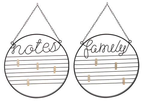 Family/Notes Board (Set of 2) 15.75"D Iron