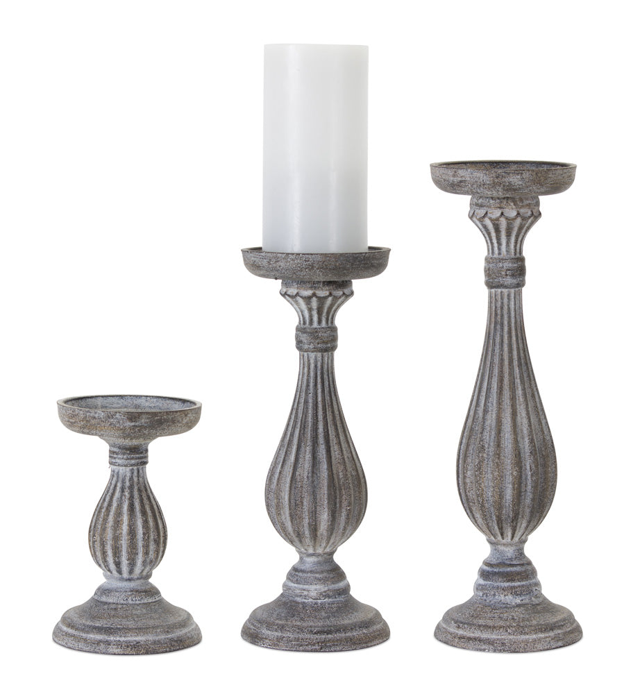 Candle Holder (Set of 3) 7"H, 11.25"H, 13.5"H Wood/Resin