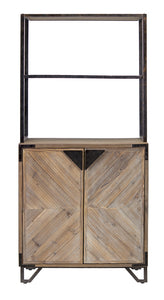 Cabinet/Shelving 31.5"Lx15.75"Wx67.5"H MDF/Fir Wood/Iron