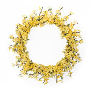 Forsythia Wreath 25.5"D Polyester