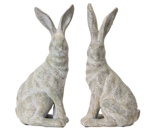 Rabbit (Set of 2) 17.25"H Gypsum