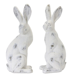 Rabbit (Set of 2) 16.5"H Cement/Resin