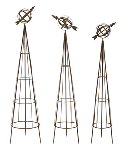 Obelisks (Set of 3) 56"H, 58"H, 62"H Metal