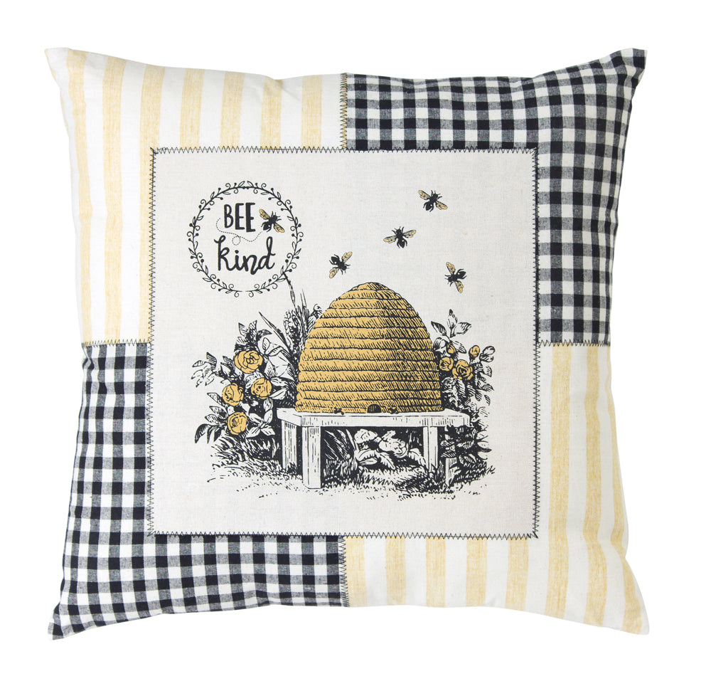 Bee Pillow (Set of 2) 18" Polyester