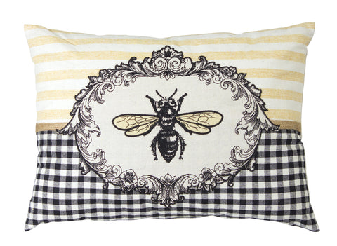 Bee Pillow (Set of 2) 17.5" x 13" Polyester