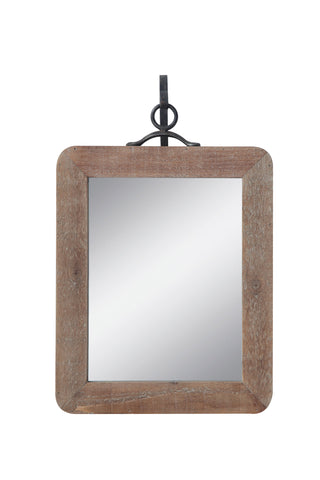 11"W x 16"H Wood Framed Wall Mirror w/ Metal Bracket, Set of 2
