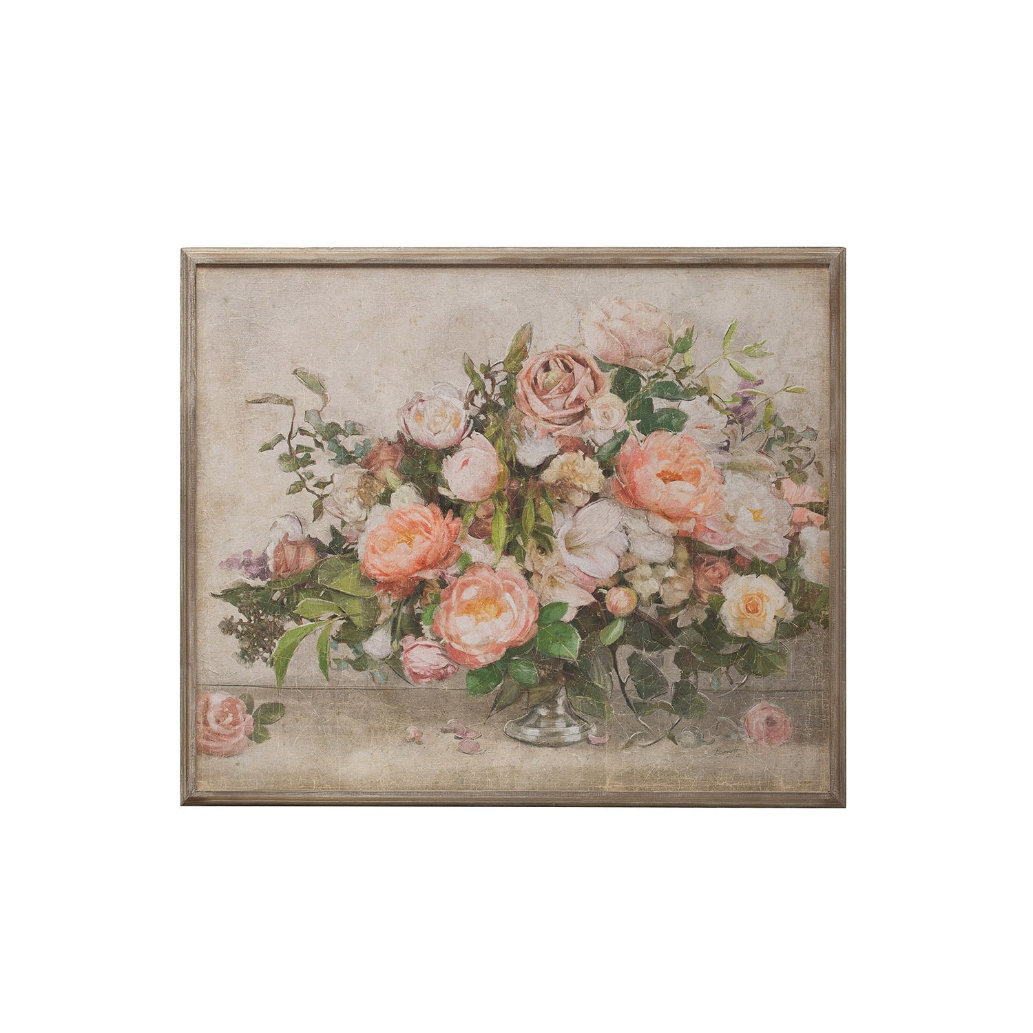 37-1/4"W x 31-1/2"H Wood Framed Wall Décor w/ Flower Bouquet ©